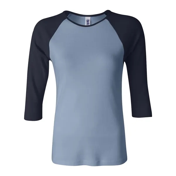Women's baby rib 3/4 sleeve raglan t-shirt. Blank product.... from ASI 84358 S&S Activewear