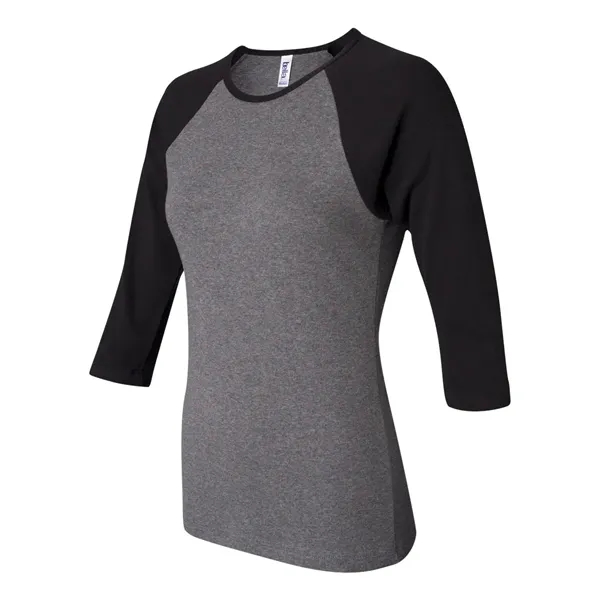 Women's baby rib 3/4 sleeve raglan t-shirt. Blank product.... from ASI 84358 S&S Activewear
