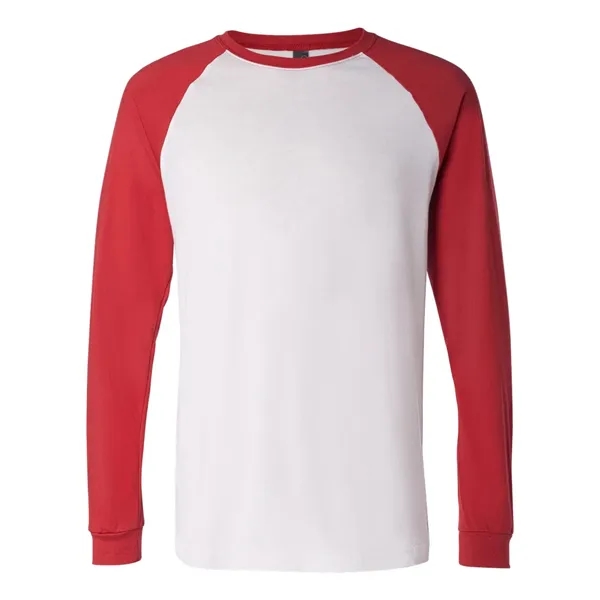Adult long sleeve raglan baseball t-shirt. Blank product.... from ASI 84358 S&S Activewear