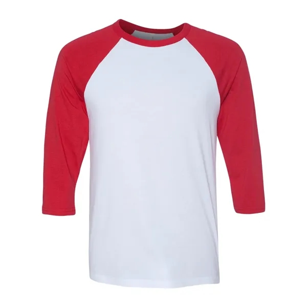 Unisex three-quarter sleeve baseball T-shirt with a retail fit, side seams,... from ASI 84358 S&S Activewear