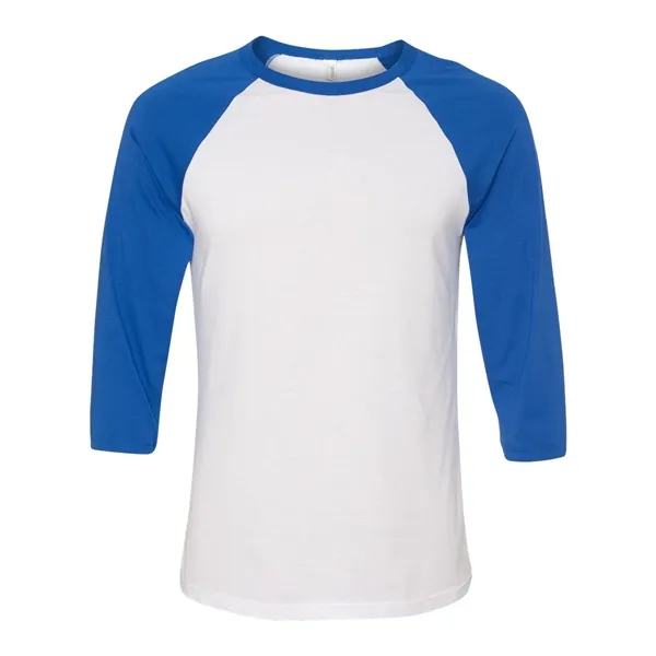Unisex three-quarter sleeve baseball T-shirt with a retail fit, side seams,... from ASI 84358 S&S Activewear