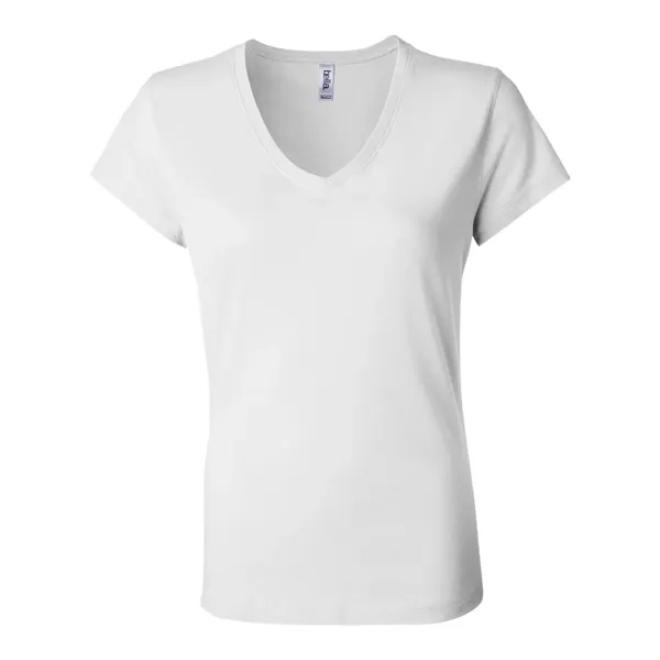 Women's short sleeve v-neck jersey t-shirt. Blank product.... from ASI 84358 S&S Activewear