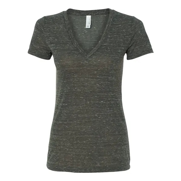 Women's jersey t-shirt with deep v-neck. Blank product.... from ASI 84358 S&S Activewear