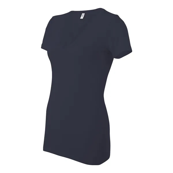 Women's jersey t-shirt with deep v-neck. Blank product.... from ASI 84358 S&S Activewear