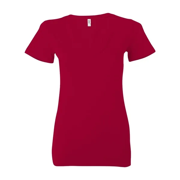 Women's jersey t-shirt with deep v-neck. Blank product.... from ASI 84358 S&S Activewear