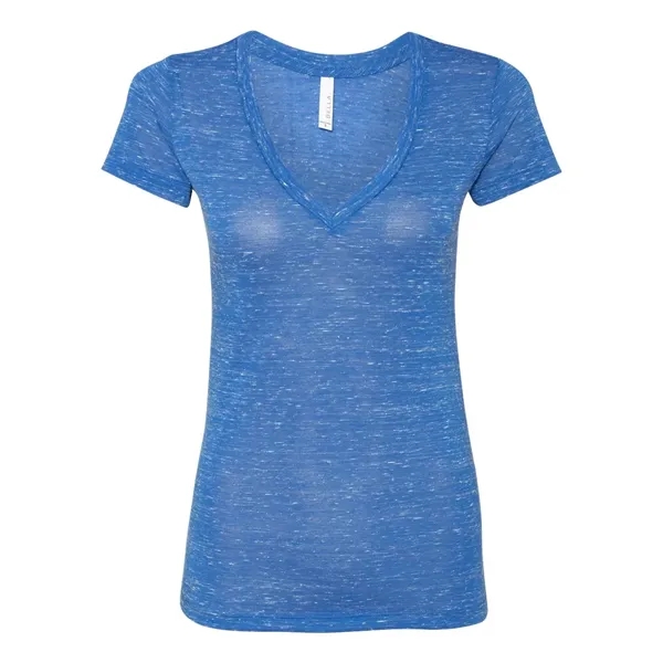 Women's jersey t-shirt with deep v-neck. Blank product.... from ASI 84358 S&S Activewear
