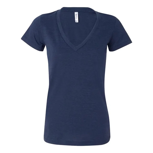 Women's triblend deep v-neck t-shirt with long and lean silhouette. Blank... from ASI 84358 S&S Activewear