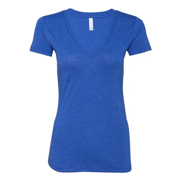 Women's triblend deep v-neck t-shirt with long and lean silhouette. Blank... from ASI 84358 S&S Activewear