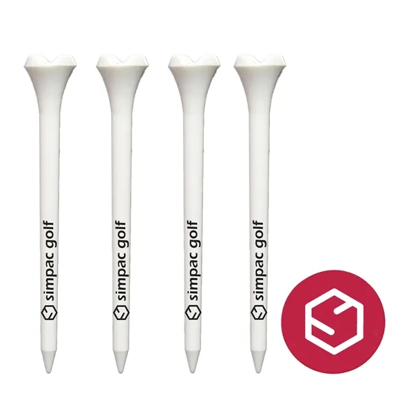 Set of 4 bio-composite golf tees with a plastic ball marker.... from ASI 57653 Gold Bond