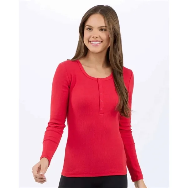 Boxercraft Women's Harper Long Sleeve Henley... from ASI 84358 S&S Activewear