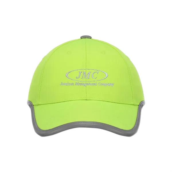 Polyester safety cap with reflective tape, 6 panels, and hook and... from ASI 98360 WOWLine