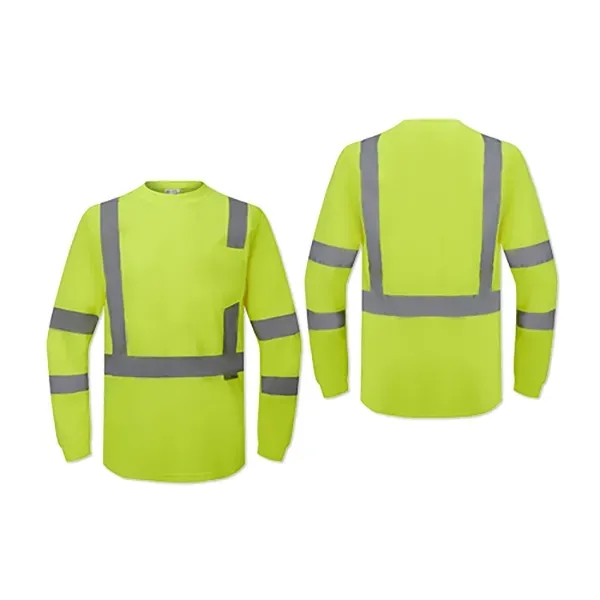 Safety t-shirt with long sleeves, left chest pocket, and reflective stripes.... from ASI 98360 WOWLine
