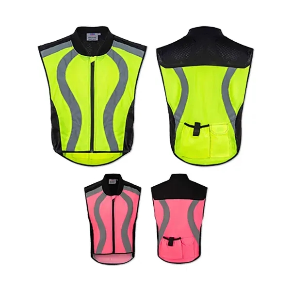 Safety vest with reflective striping.... from ASI 98360 WOWLine
