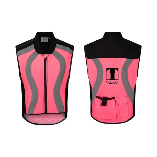 Safety vest with reflective striping.... from ASI 98360 WOWLine