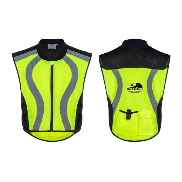 Safety vest with reflective striping.... from ASI 98360 WOWLine