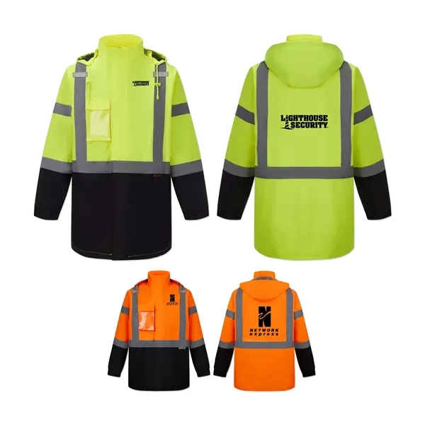 Safety jacket with water resistance, PU coating and pockets.... from ASI 98360 WOWLine