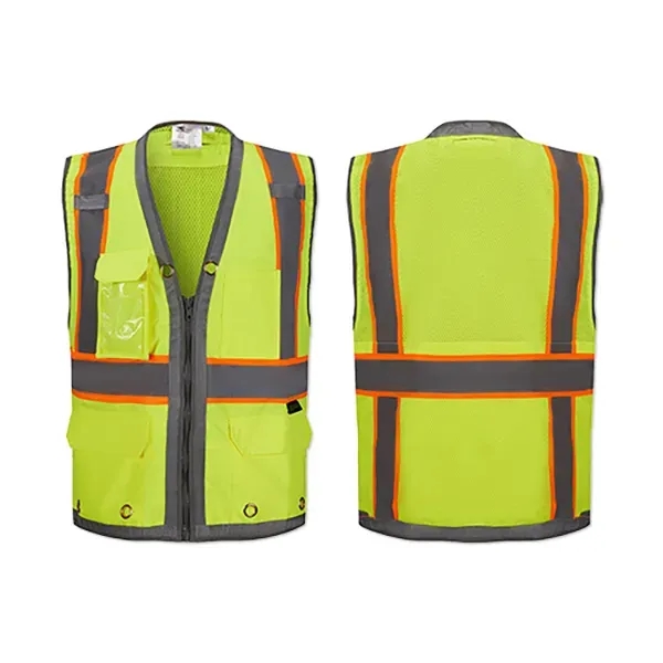 Surveyor's vest with a tablet pocket, reflective tape, and front zipper... from ASI 98360 WOWLine