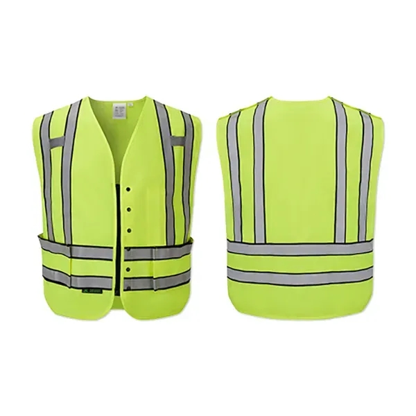 Safety vest with a zipper, reflective tape, mic clips, pockets and... from ASI 98360 WOWLine