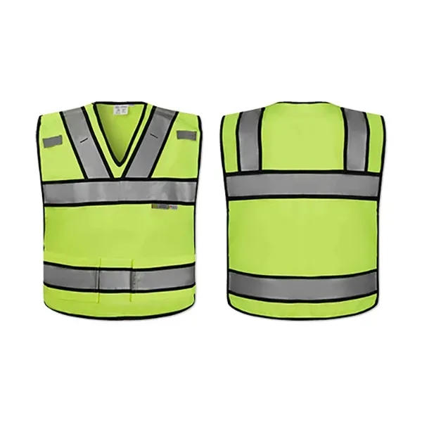Safety vest with reflective tape, zippered front, V-neck and adjustable waist.... from ASI 98360 WOWLine