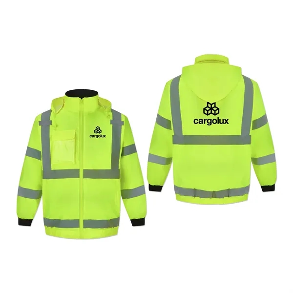 Safety jacket with water resistance, wind resistance, hood, badge holder, mic... from ASI 98360 WOWLine