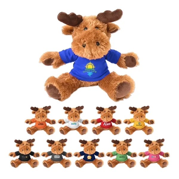 Stuffed plush moose with customizable t-shirt.... from ASI 98360 WOWLine
