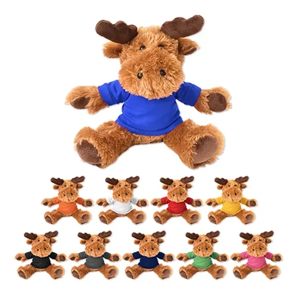 Stuffed plush moose with customizable t-shirt.... from ASI 98360 WOWLine