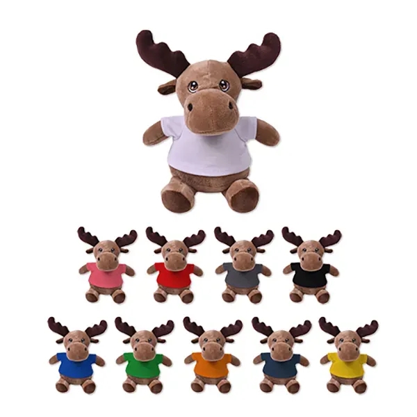 6" stuffed moose with a customizable t-shirt.... from ASI 98360 WOWLine