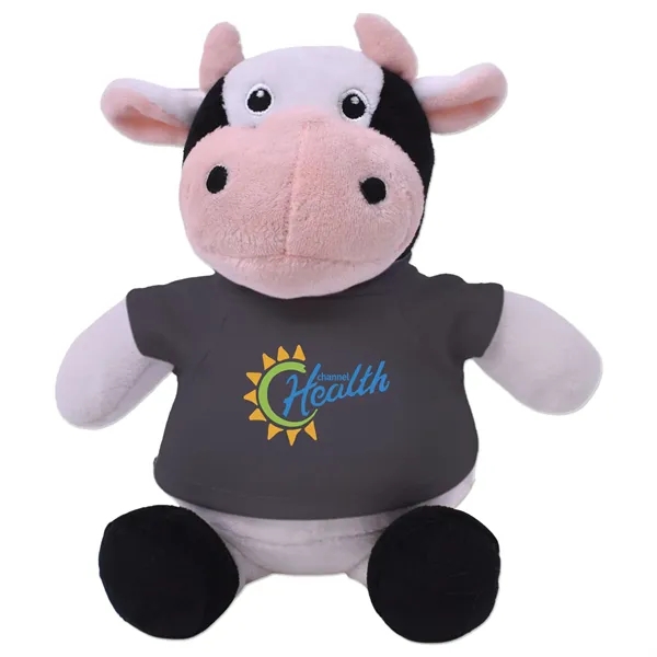 6" stuffed cow with a customizable t-shirt.... from ASI 98360 WOWLine