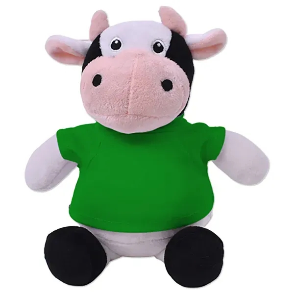 6" stuffed cow with a customizable t-shirt.... from ASI 98360 WOWLine