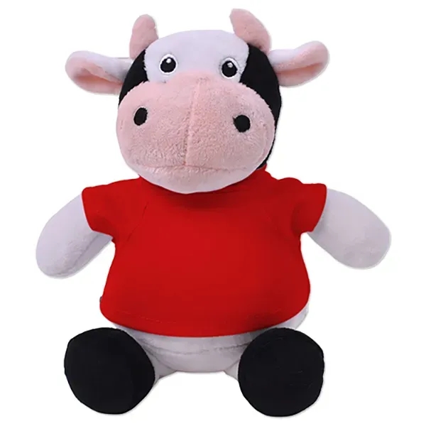 6" stuffed cow with a customizable t-shirt.... from ASI 98360 WOWLine