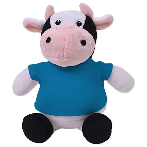 6" stuffed cow with a customizable t-shirt.... from ASI 98360 WOWLine