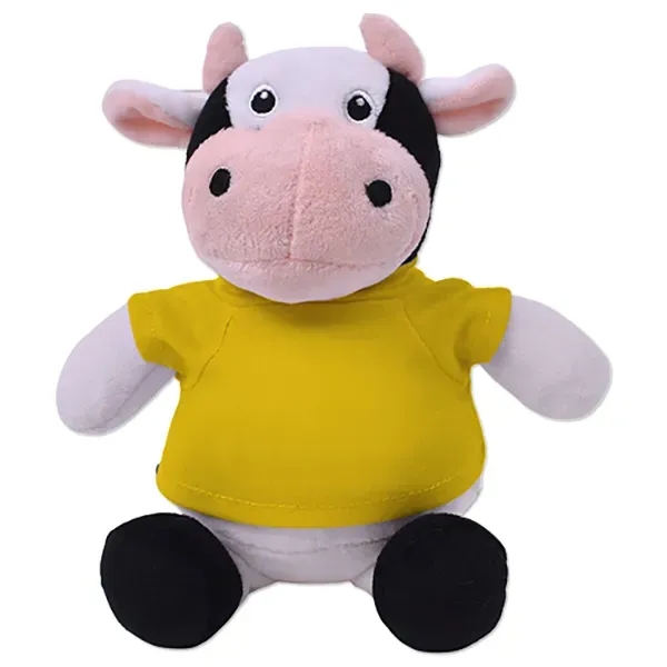 6" stuffed cow with a customizable t-shirt.... from ASI 98360 WOWLine