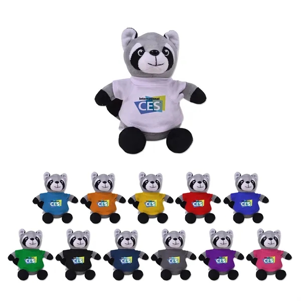 6" stuffed raccoon with a customizable t-shirt.... from ASI 98360 WOWLine