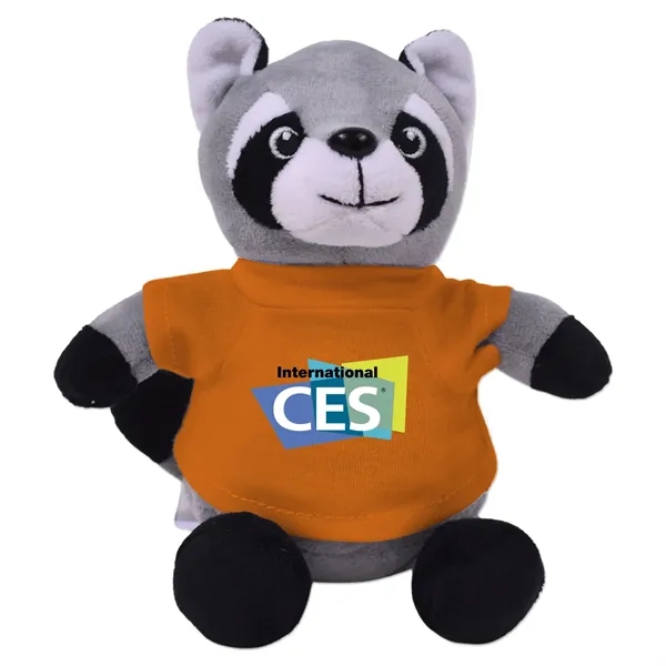 6" stuffed raccoon with a customizable t-shirt.... from ASI 98360 WOWLine