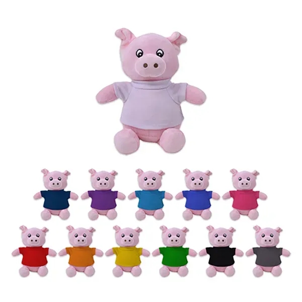 6" stuffed pig with customizable t-shirt.... from ASI 98360 WOWLine