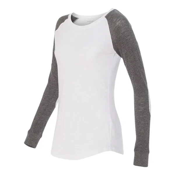 Women's T-shirt made of cotton/polyester slub jersey with contrast elbow patches... from ASI 84358 S&S Activewear