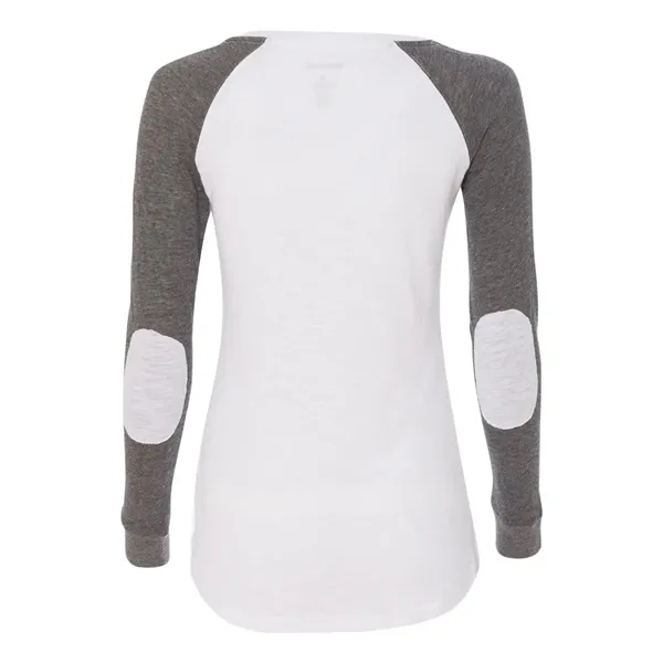 Women's T-shirt made of cotton/polyester slub jersey with contrast elbow patches... from ASI 84358 S&S Activewear