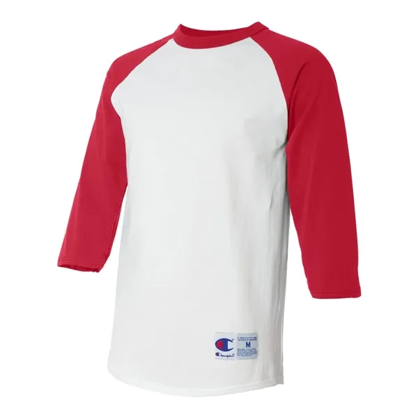 Cotton baseball T-shirt with a contrast rib collar and 3/4 raglan... from ASI 84358 S&S Activewear