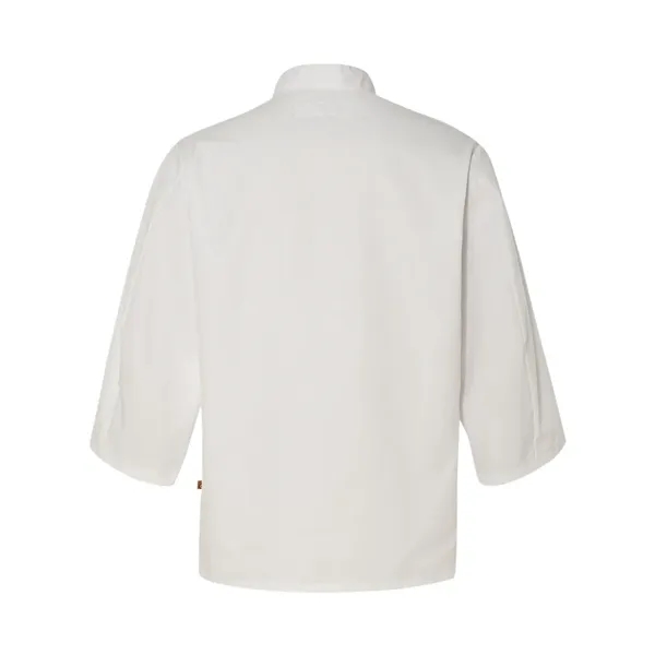 White, double-breasted, three-quarter sleeve chef coat made of polyester/cotton twill.... from ASI 84358 S&S Activewear