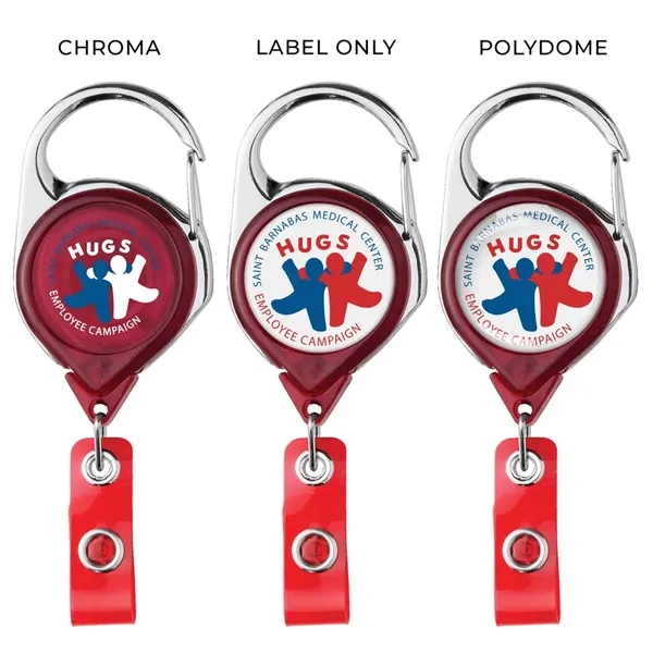 Carabiner retractable badge reel in translucent colors, belt clip back, anti-twist... from ASI 49470 DEVARA