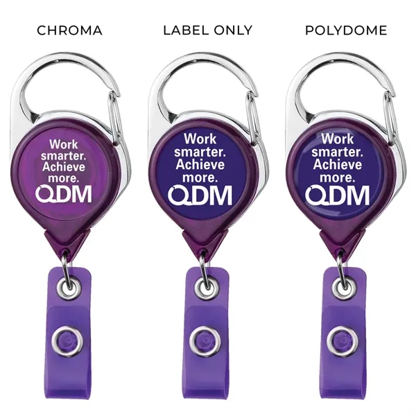 Carabiner retractable badge reel in translucent colors, belt clip back, anti-twist... from ASI 49470 DEVARA