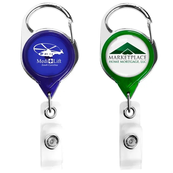 Carabiner retractable badge reel in translucent colors, anti-twist feature... from ASI 49470 DEVARA