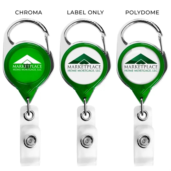 Carabiner retractable badge reel in translucent colors, anti-twist feature... from ASI 49470 DEVARA