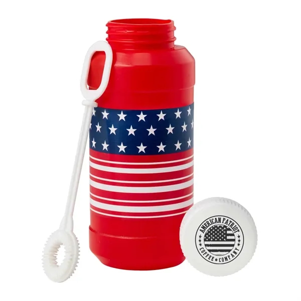 8 ounce container of bubbles and wand with imprinted cap.... from ASI 63549 Jornik Manufacturing Corp / Jornik