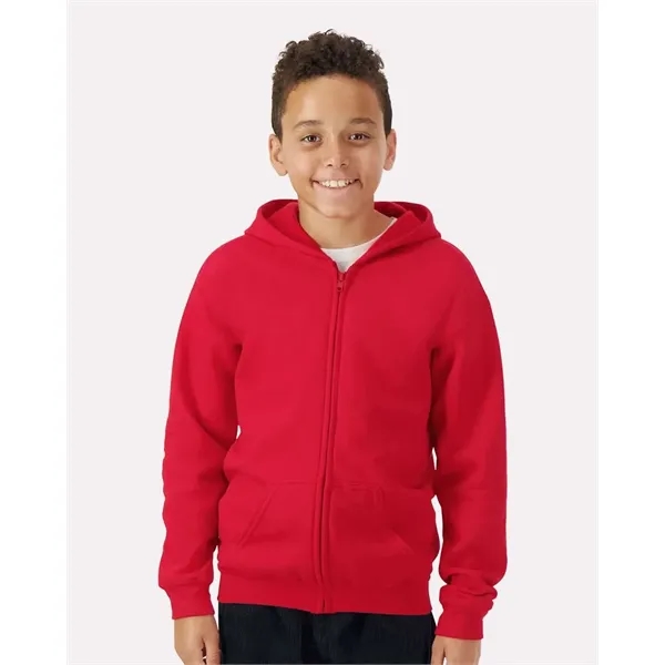 Youth 8.0 oz., 50% cotton / 50% polyester full zip hooded... from ASI 84358 S&S Activewear