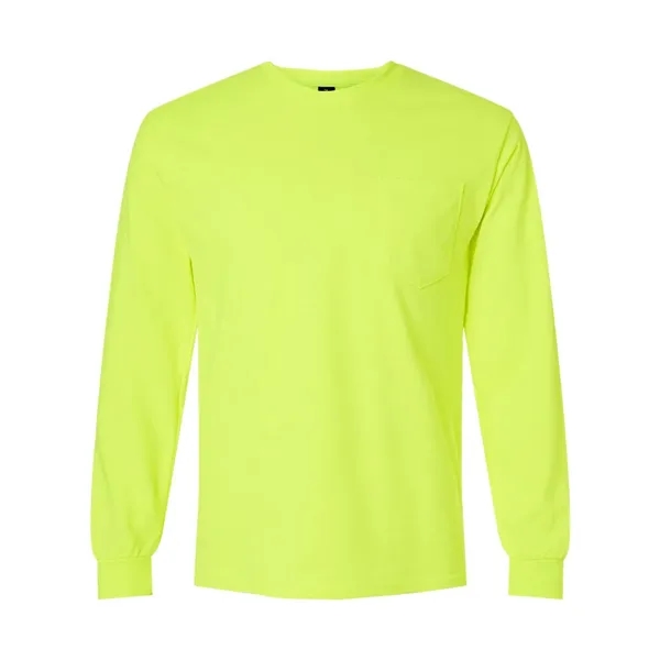 Adult long sleeve t-shirt with a pocket. Blank product.... from ASI 84358 S&S Activewear