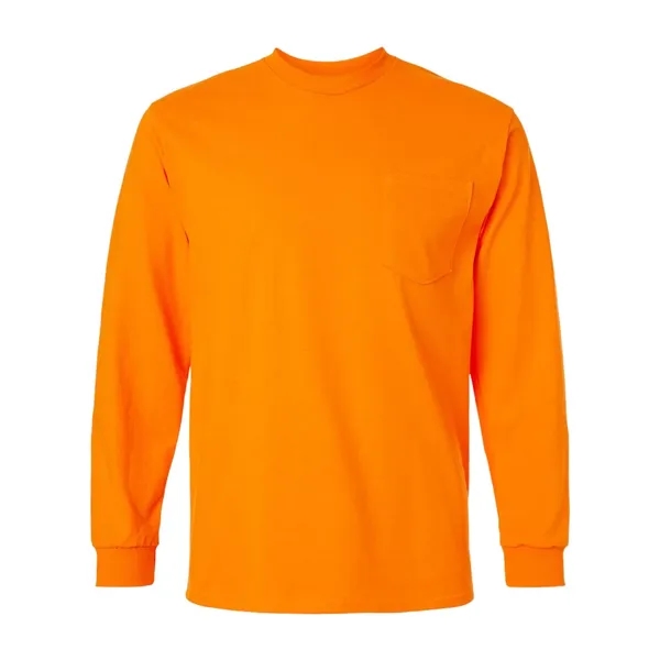 Adult long sleeve t-shirt with a pocket. Blank product.... from ASI 84358 S&S Activewear