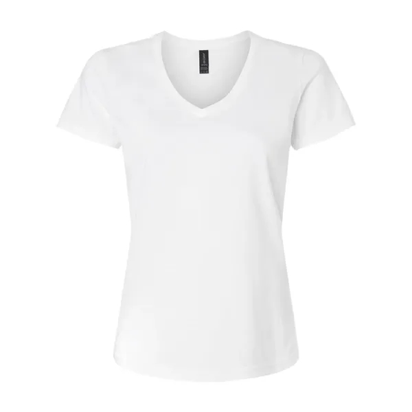 Women's v-neck t-shirt with 1/2" rib-knit collar. Blank product.... from ASI 84358 S&S Activewear