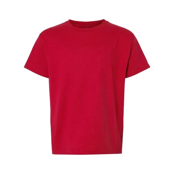 Youth 5.6 oz preshrunk 50% polyester / 50% cotton t-shirt. Blank... from ASI 84358 S&S Activewear