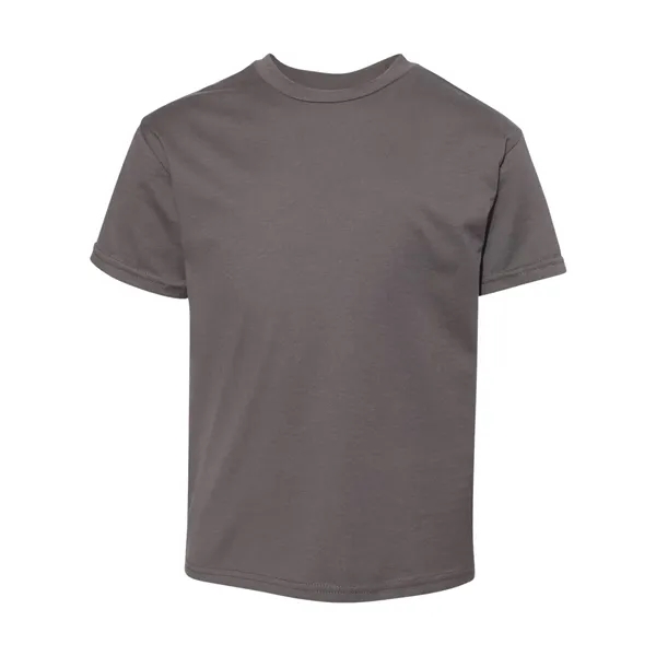 Hanes youth T-shirt with double-needle stitching and shoulder-to-shoulder tape.... from ASI 84358 S&S Activewear